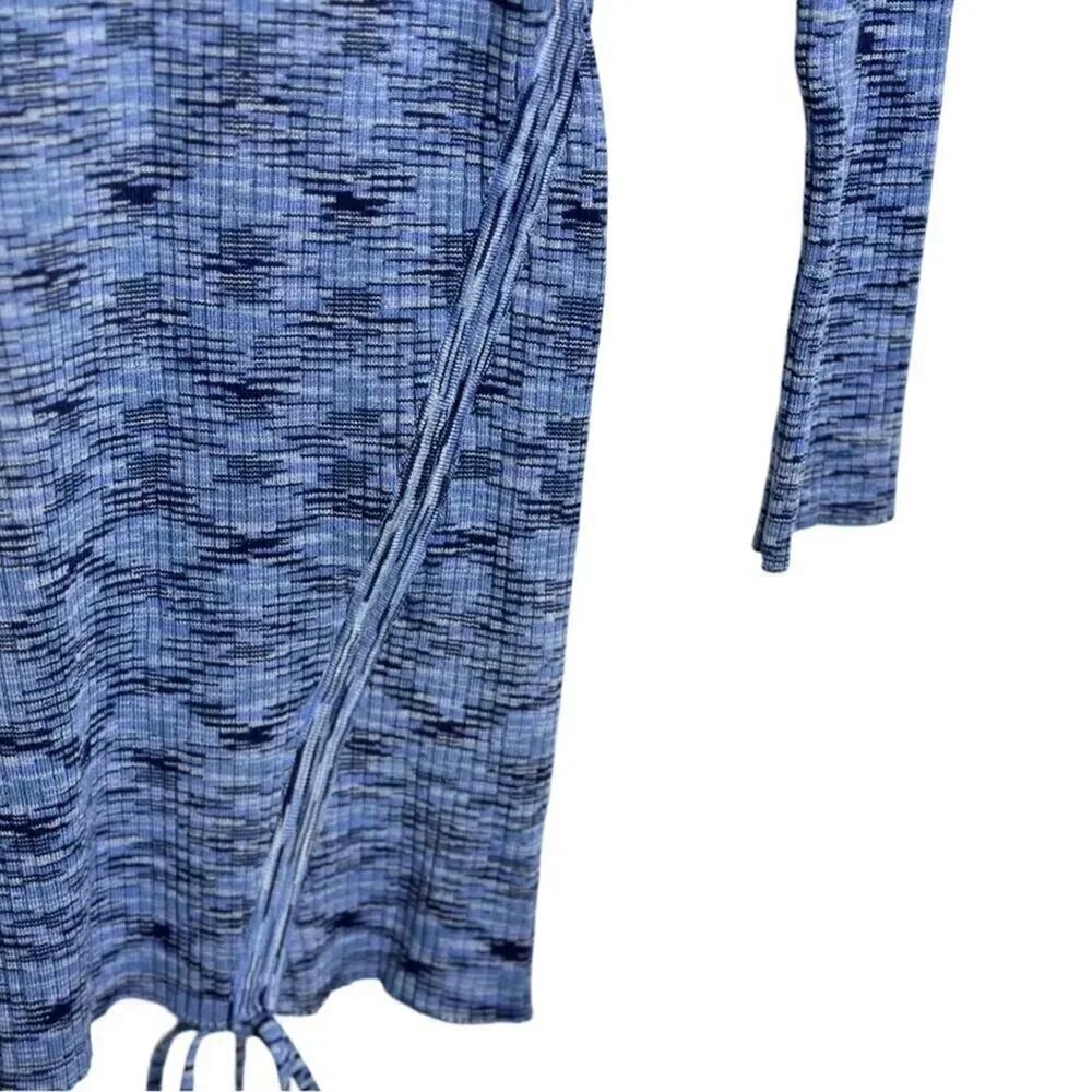 Song of Style Women's Mick Knit Mini Dress - Size Large Blue Long Sleeve Bodycon - Picture 6 of 10